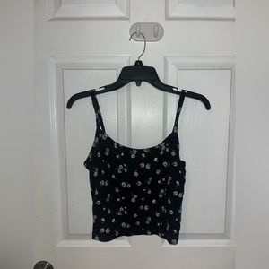 Black Floral Tank Top